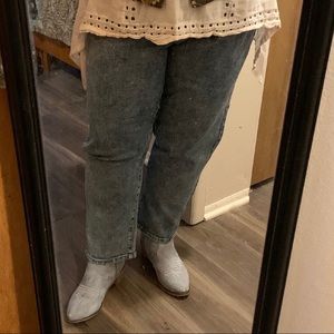 Fashion Nova High Rise Crop Mom Jeans Light Blue